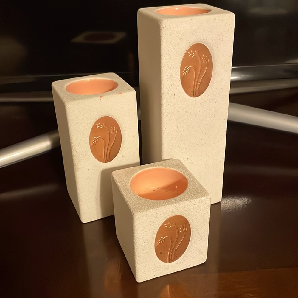 Party Lite Set of 3 Tea light candle holders
